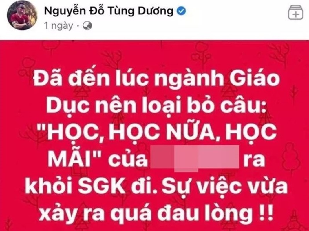 Tung Duong de nghi  bo cau “Hoc, hoc nua, hoc mai” khoi SGK la ai?